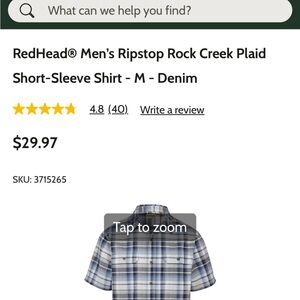 Redhead Ripstop Rock Creek Plaid